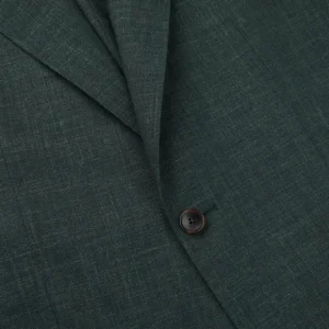 Baltzar Sartorial Suits | Green Melange Wool Linen Suit Jacket