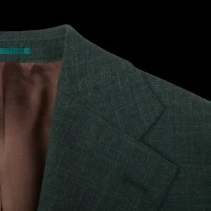 Baltzar Sartorial Suits | Green Melange Wool Linen Suit Jacket