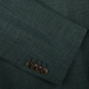 Baltzar Sartorial Suits | Green Melange Wool Linen Suit Jacket