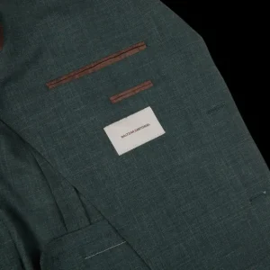 Baltzar Sartorial Suits | Green Melange Wool Linen Suit Jacket