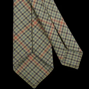 Dreaming Of Monday Ties | Green Micro Gunclub Checked 7-Fold Wool Tie