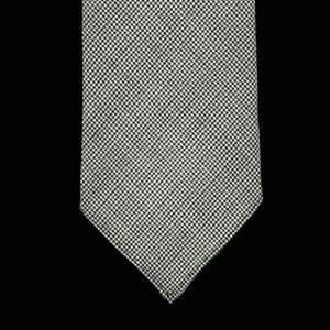 Dreaming Of Monday Ties | Green Micro Houndstooth 7-Fold Vintage Wool Tie