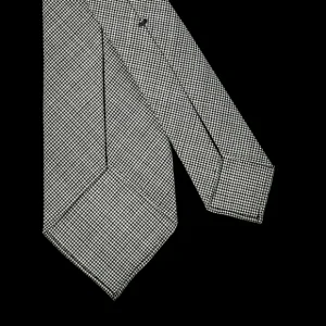 Dreaming Of Monday Ties | Green Micro Houndstooth 7-Fold Vintage Wool Tie