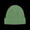 William Lockie Beanies | Green Mix Cashmere Ribbed Beanie