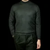 Fedeli Knitwear | Green 140S Wool Mockneck Sweater