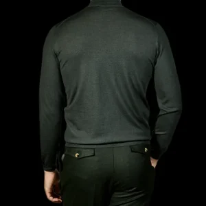 Fedeli Knitwear | Green 140S Wool Mockneck Sweater