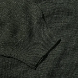Fedeli Knitwear | Green 140S Wool Mockneck Sweater