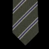 Silvio Fiorello Ties | Green Striped Silk Cotton Wool Woven Tie