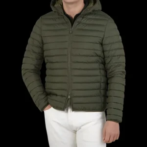 Save The Duck Coats & Jackets | Green Technical Down Luke Hood Jacket