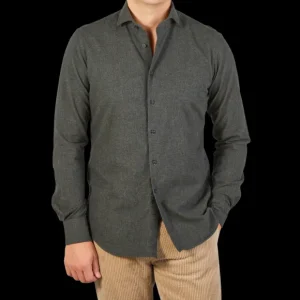 Xacus Shirts | Green Washed Cotton Flannel Casual Shirt