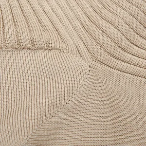 Doré Doré Socks | Grege Beige Cotton Fil D'Ecosse Ribbed Socks