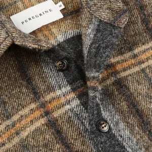 Peregrine Outerwear | Grey Barney Checked Wool Tweed Overshirt