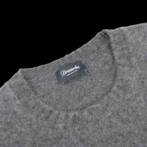 Drumohr Sweaters | Grey Brushed Lambswool Crew Neck Sweater