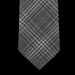 Dreaming Of Monday Ties | Grey Checked 7-Fold Vintage Wool Tie