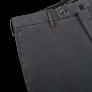 Incotex Trousers | Grey Cotton Stretch Regular Fit Chinos