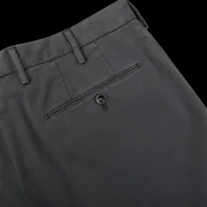 Incotex Trousers | Grey Cotton Stretch Regular Fit Chinos