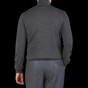 Gran Sasso Knitwear | Grey Extra Fine Merino Roll Neck