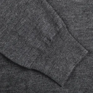 Gran Sasso Knitwear | Grey Extra Fine Merino Roll Neck