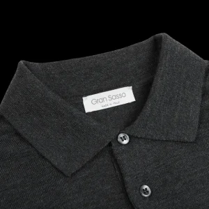 Gran Sasso Sweaters | Grey Extra Fine Merino Wool Polo Shirt