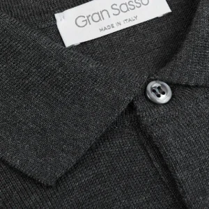 Gran Sasso Sweaters | Grey Extra Fine Merino Wool Polo Shirt