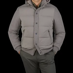 Maurizio Baldassari Outerwear | Grey Felted Cashmere Bomber Jacket