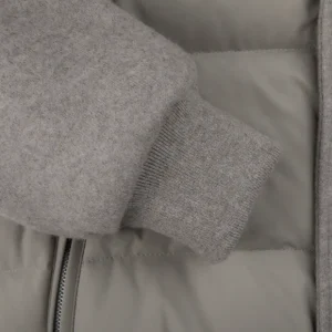 Maurizio Baldassari Outerwear | Grey Felted Cashmere Bomber Jacket