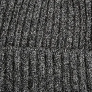 William Lockie Beanies | Grey Geelong Lambswool Ribbed Beanie