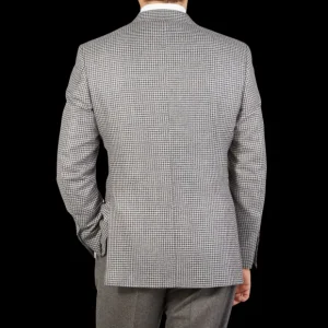 Canali Blazers | Grey Houndstooth Wool Drop 6 Blazer