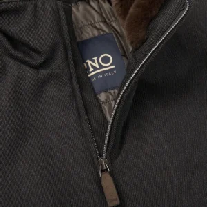 Herno Outerwear | Grey Loro Piana Wool Twill Bomber Jacket