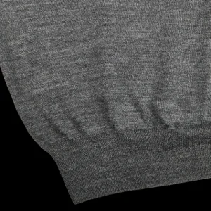 Mauro Ottaviani Polo Shirts | Grey Melange 16 Gauge Merino Wool Polo Shirt