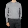 Gran Sasso Sweaters | Grey Melange Bicolour Merino Wool Crewneck