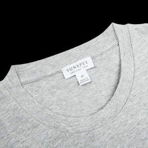 Sunspel T-Shirts | Grey Melange Classic Cotton T-Shirt