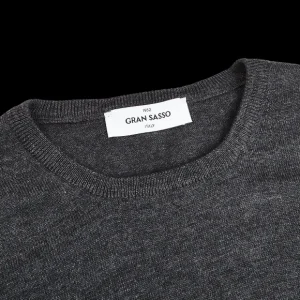 Gran Sasso Sweaters | Grey Melange Extra Fine Merino Crew Neck