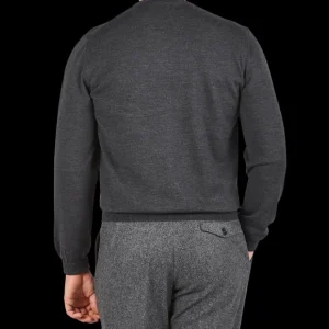 Gran Sasso Sweaters | Grey Melange Extra Fine Merino Crew Neck