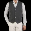 Gran Sasso Knitwear | Grey Melange Knitted Merino Wool Waistcoat