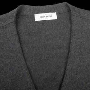 Gran Sasso Knitwear | Grey Melange Knitted Merino Wool Waistcoat