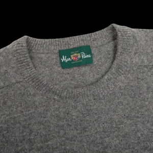 Alan Paine Sweaters | Grey Melange Lambswool Crew Neck