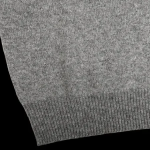 Alan Paine Knitwear | Grey Melange Lambswool V-Neck