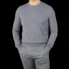 Gran Sasso Sweaters | Grey Melange Pure Cashmere Crewneck