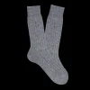 Bresciani Socks | Grey Melange Ribbed Wool Cashmere Socks