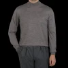 Fedeli Knitwear | Grey Melange 140S Wool Mockneck Sweater