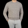 Altea Knitwear | Grey Melange Wool Alpaca Crewneck Sweater