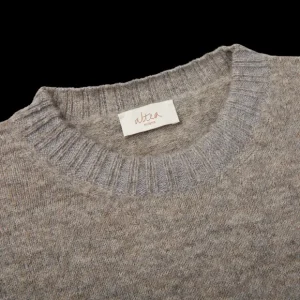 Altea Sweaters | Grey Melange Wool Alpaca Crewneck Sweater