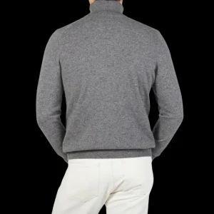 Zanone Knitwear | Grey Melange Wool Cashmere Rollneck