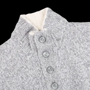 Gran Sasso Sweaters | Grey Melange Wool Quarter Button Sweater