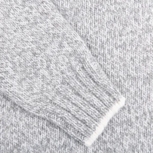 Gran Sasso Sweaters | Grey Melange Wool Quarter Button Sweater