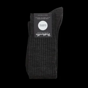 Pantherella Socks | Grey Merino Wool Ribbed Knee Socks