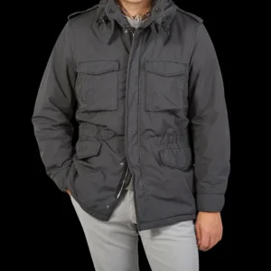 Aspesi Coats & Jackets | Grey Nylon Padded Field Jacket