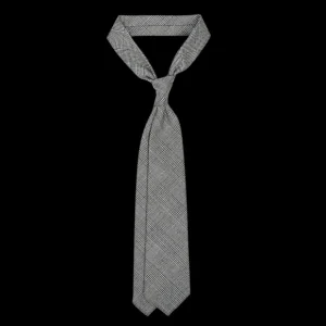 Dreaming Of Monday Ties | Grey Pink Checked 7-Fold Vintage Wool Tie