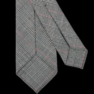Dreaming Of Monday Ties | Grey Pink Checked 7-Fold Vintage Wool Tie